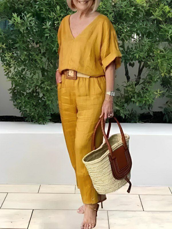 Conjunto Feminino Casual de Algodão e Linho Vicenza — Dama Lirys