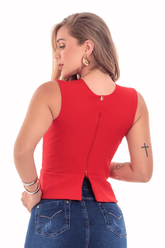 Blusa Peplum Pulsanti — Dama Lirys