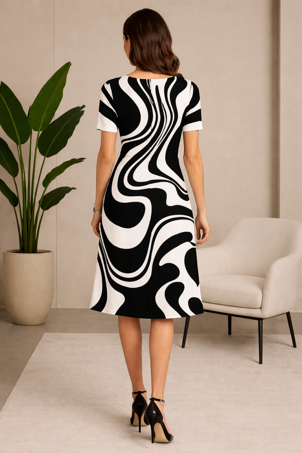 Vestido Amarílis Preto e Branco — Dama Lirys