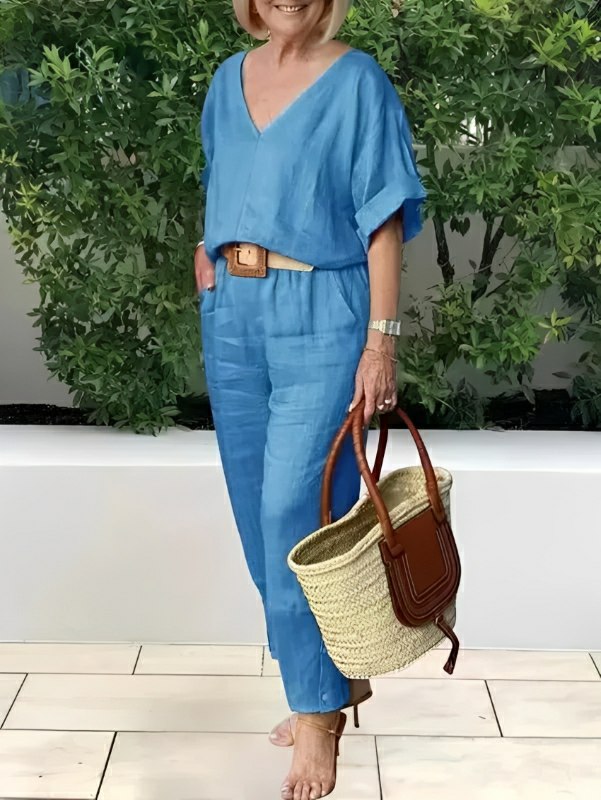 Conjunto Feminino Casual de Algodão e Linho Vicenza — Dama Lirys