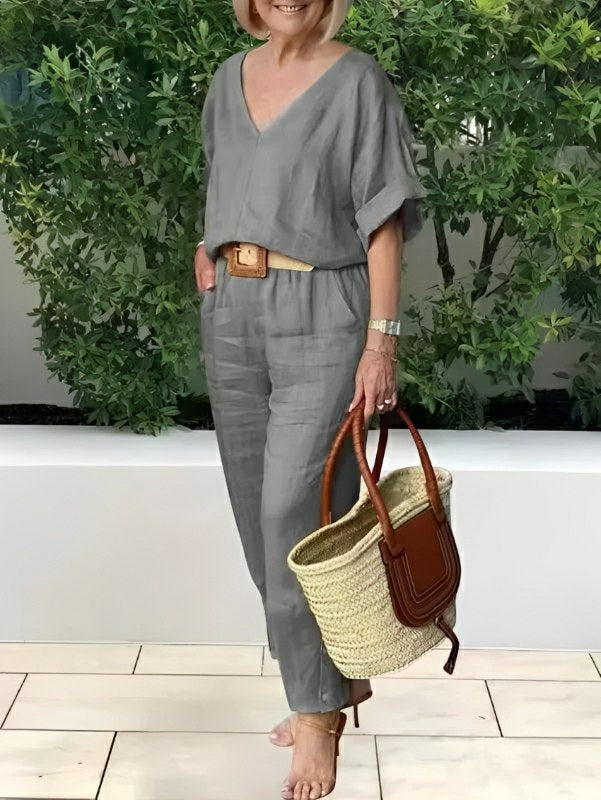 Conjunto Feminino Casual de Algodão e Linho Vicenza — Dama Lirys