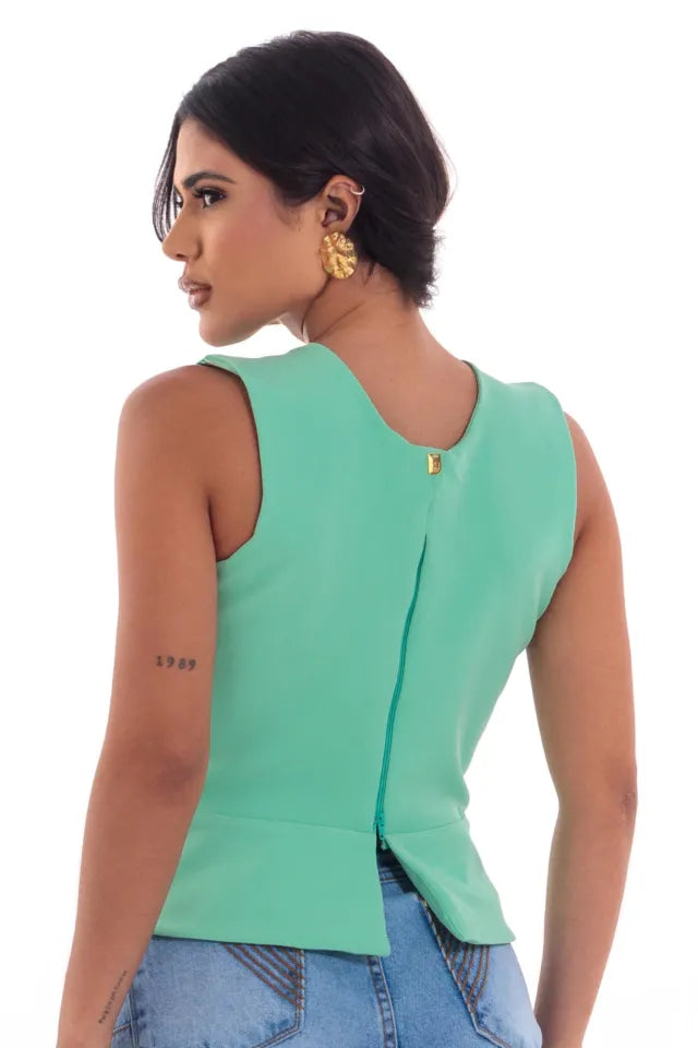 Blusa Peplum Pulsanti — Dama Lirys