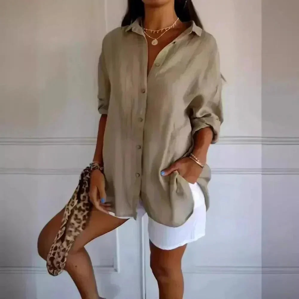 Kit 3 Camisas Ibiza em Linho de Algodão – Design Semi Plissado — Dama Lirys