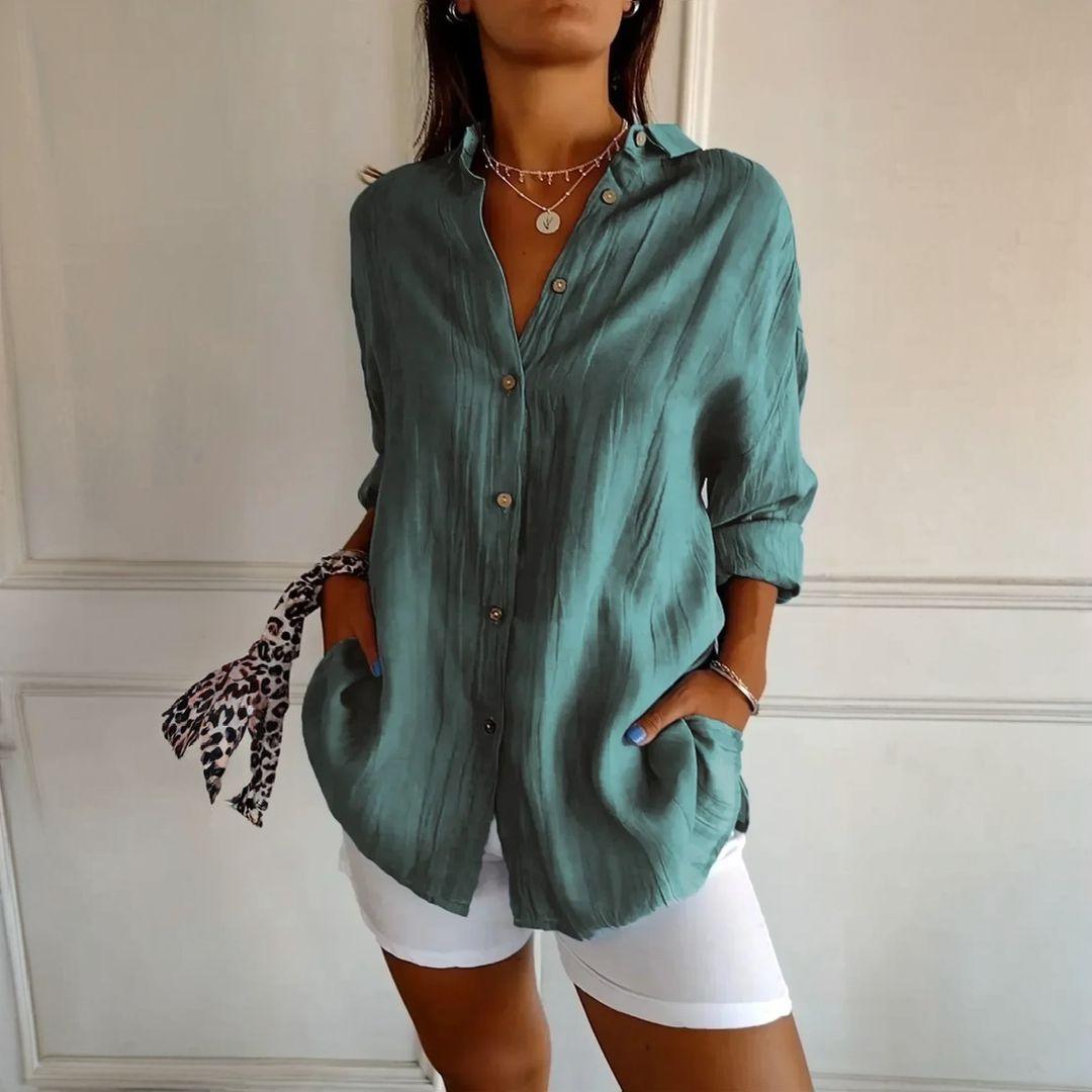 Kit 3 Camisas Ibiza em Linho de Algodão – Design Semi Plissado — Dama Lirys