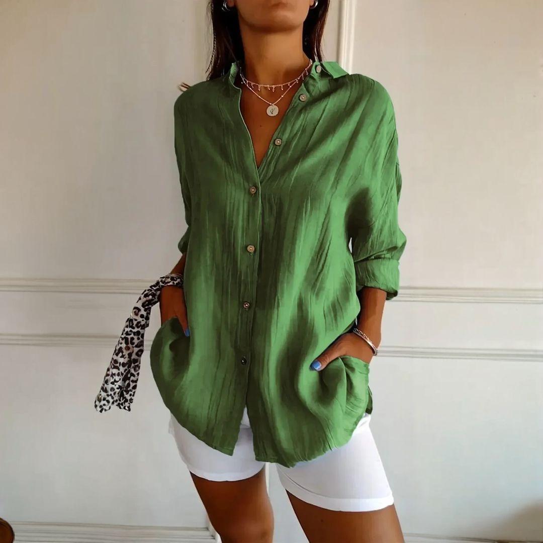Kit 3 Camisas Ibiza em Linho de Algodão – Design Semi Plissado — Dama Lirys