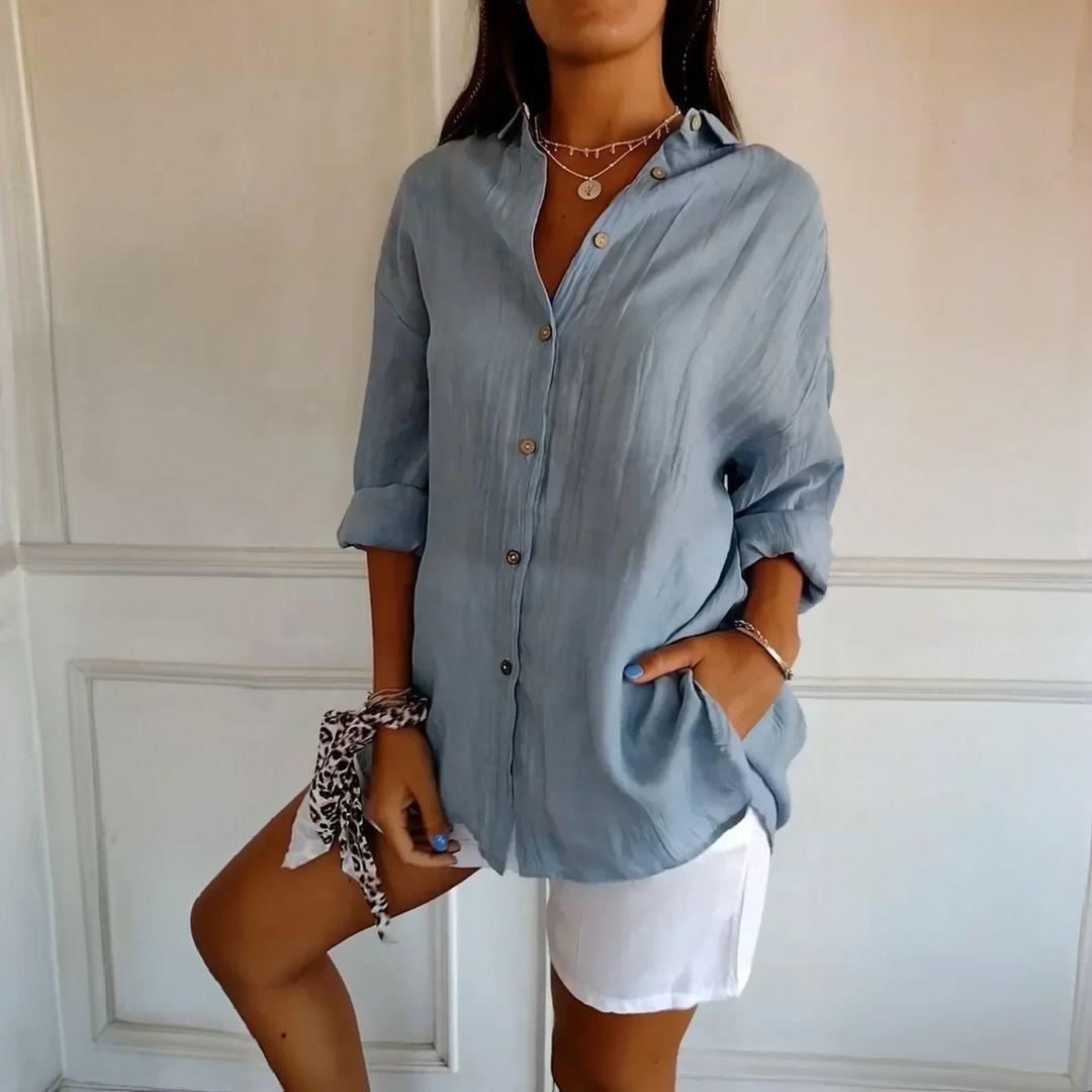 Kit 3 Camisas Ibiza em Linho de Algodão – Design Semi Plissado — Dama Lirys